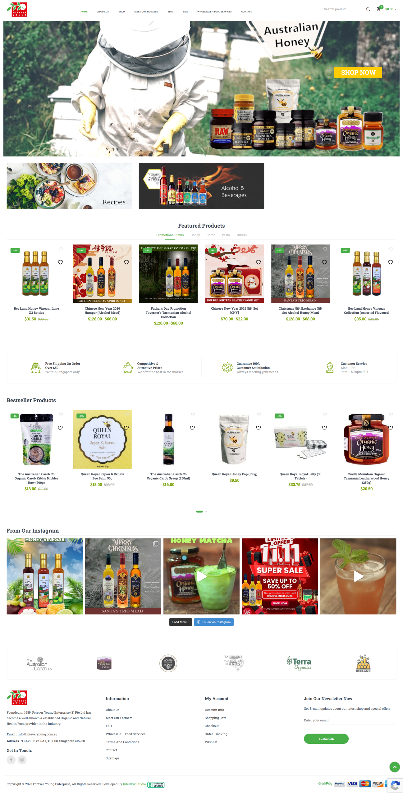 Forever Young website designed by Inter8tiv Studio Singapore