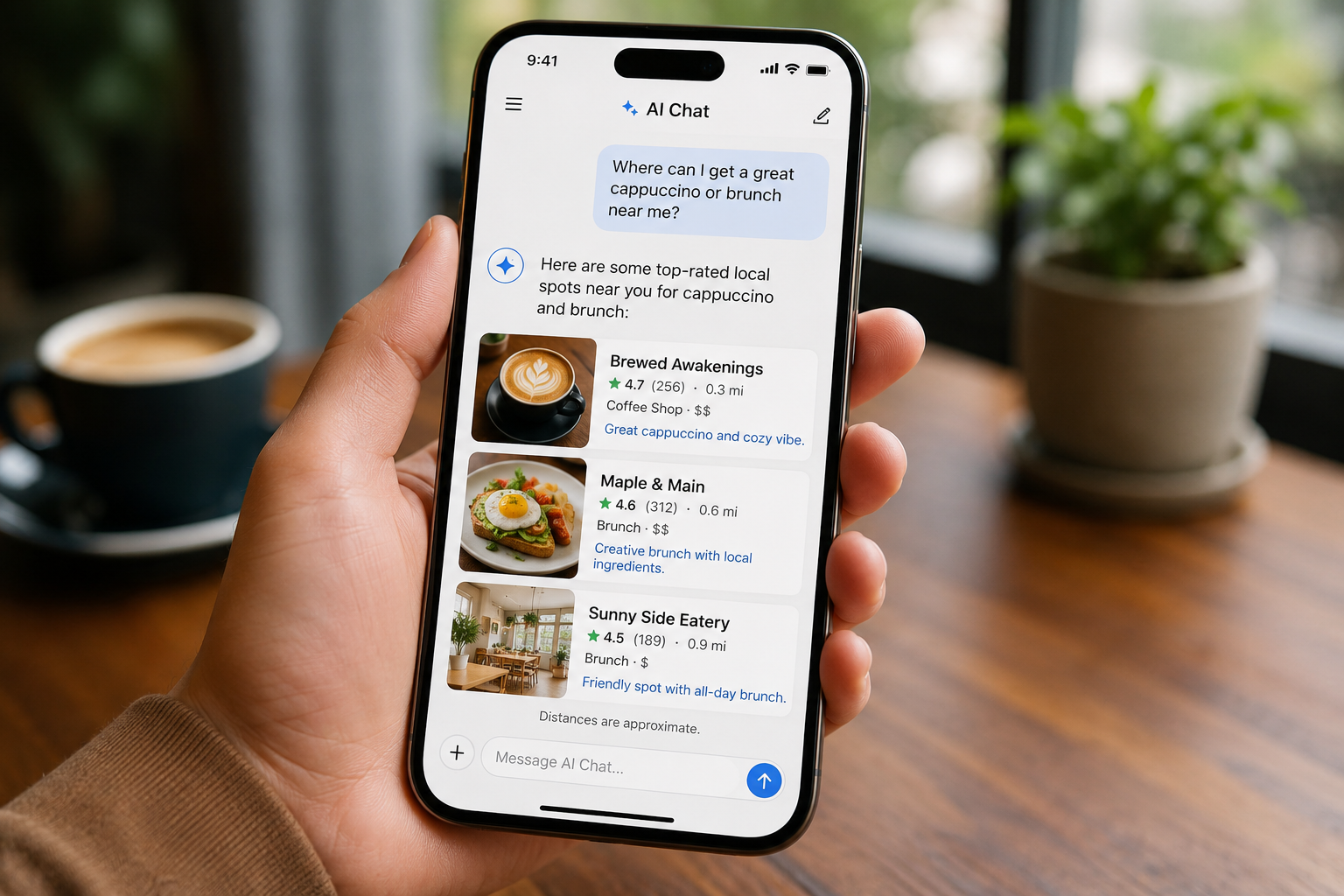 Singapore SME owner viewing AI search results that recommend local businesses
