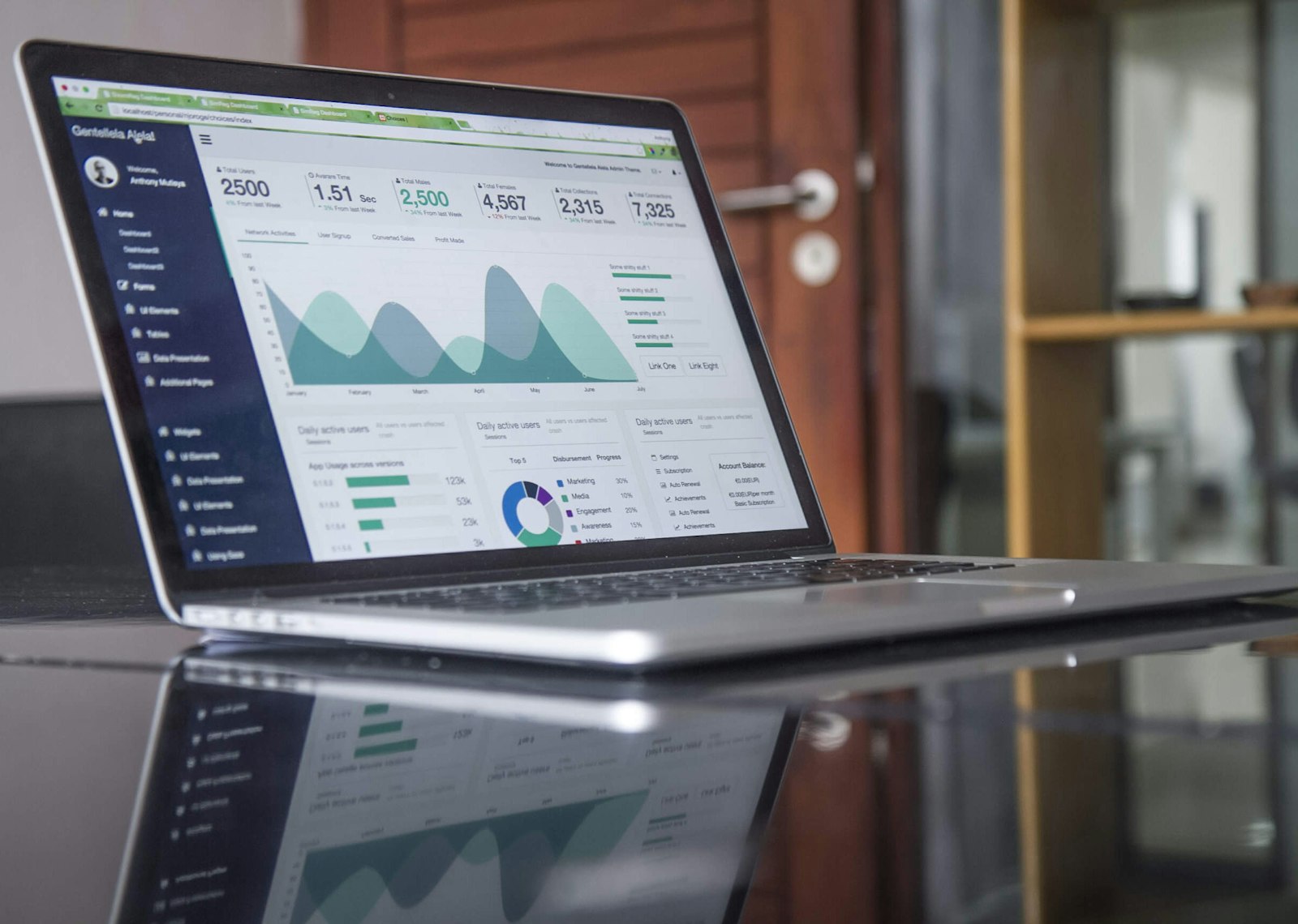 Laptop displaying website analytics and SEO dashboard — web design agency tools used by Inter8tiv Studio Singapore