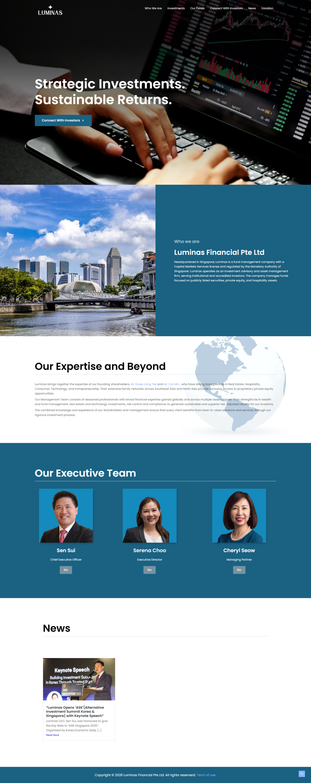 Luminas Financial fund management website designed by Inter8tiv Studio