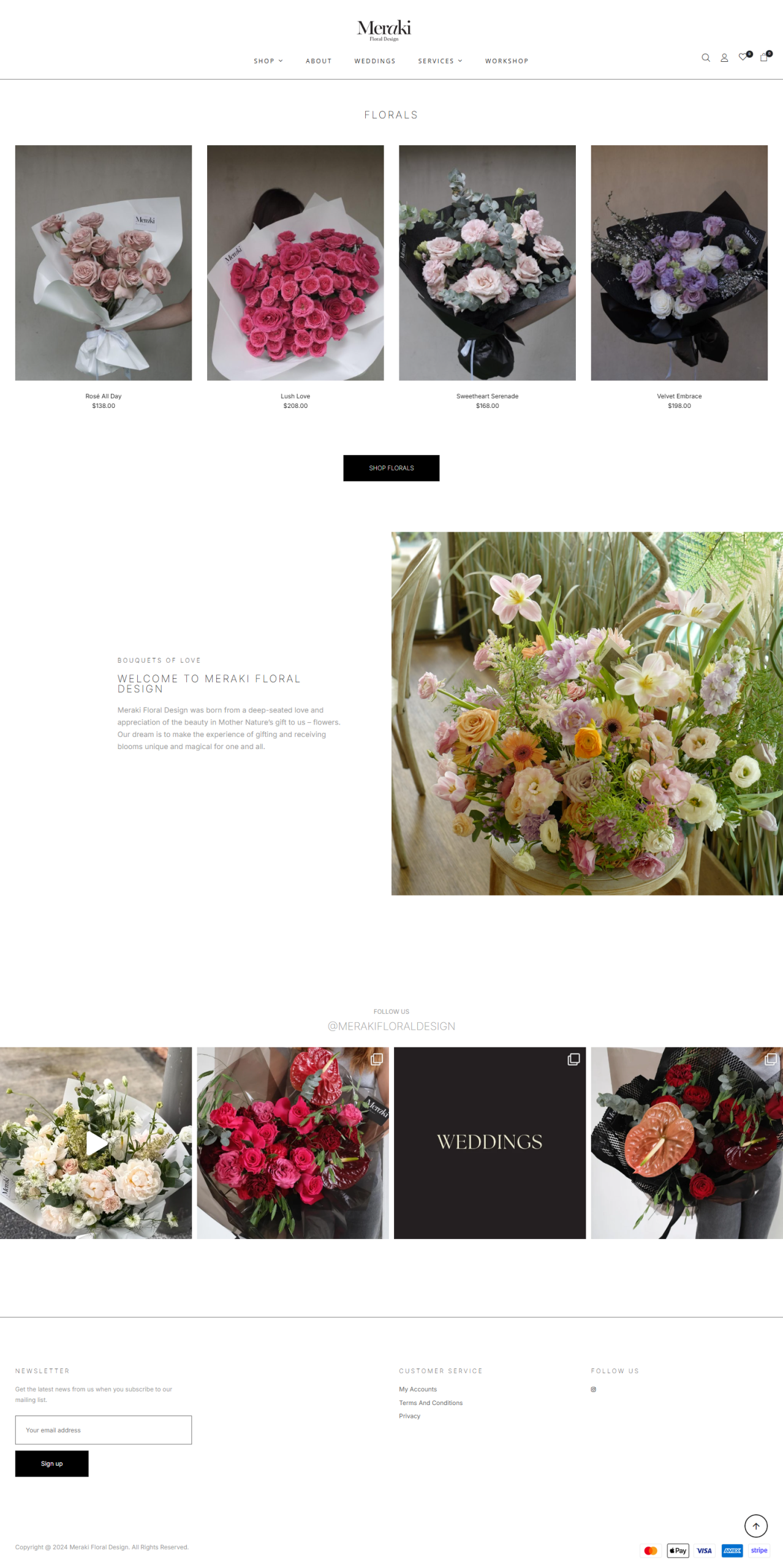 Meraki Floral florist website by Inter8tiv Studio Singapore