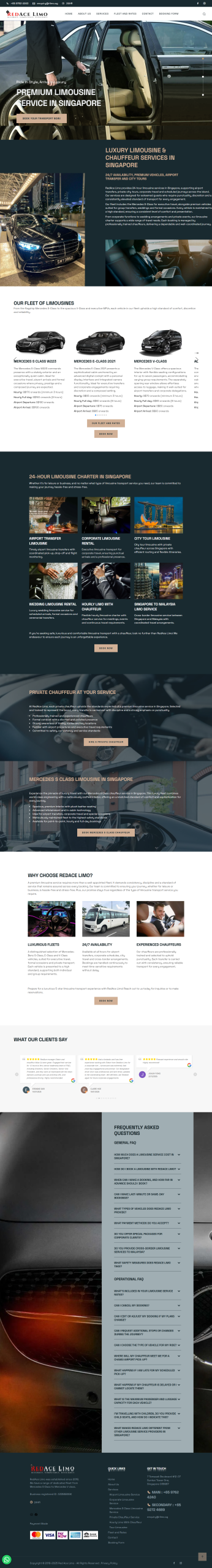RedAce Limo limousine booking website by Inter8tiv Studio