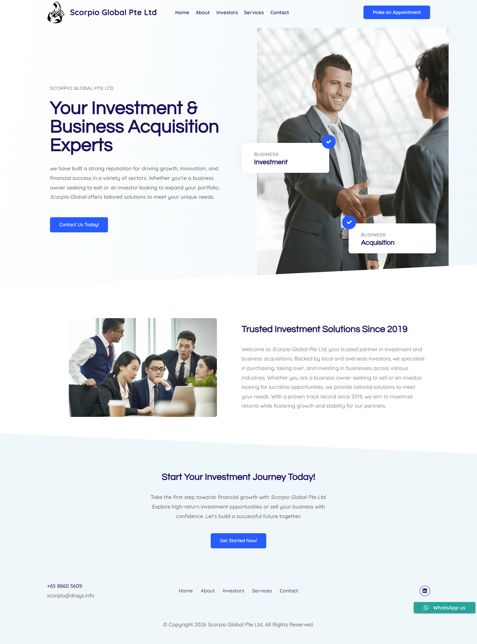 Scorpio Investment finance website by Inter8tiv Studio