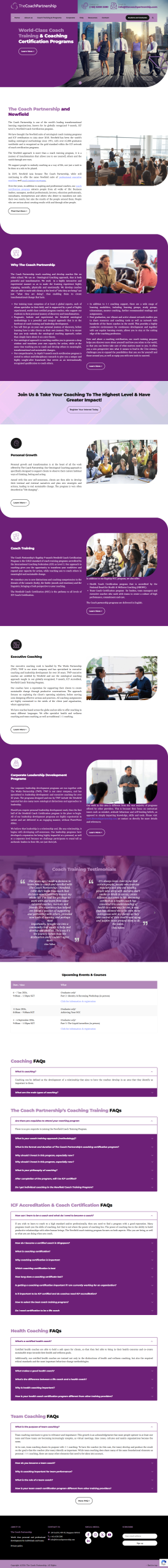 The Coach Partnership coach training website built by Inter8tiv Studio