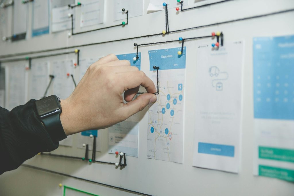 Web design sketches and wireframes on paper and tablet — professional website planning process by Inter8tiv Studio